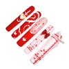 Ribboned Red Handmade  Nails-H006