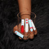 Blue&Red Bow Nail H42-1101