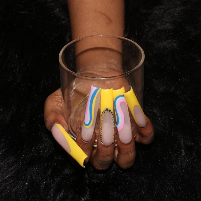 Yellow Wave Nail H42-1104