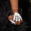 White Marble Bow Nail H44-1209