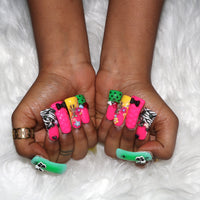 Cute Flora Bow Handmade Duck Nails H31-1051