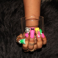 Cute Flora Bow Handmade Duck Nails H31-1051