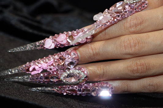 Exclusive pink diamond manicure【S44-1202】