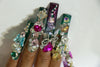 Luxura Purple Green Gradient Diamond Squares  Press Ons H43-1139